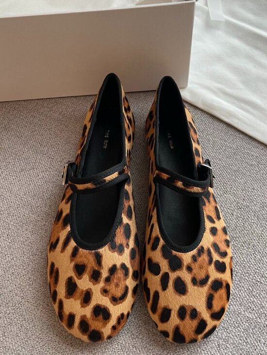 The Row Shoes - The Row Leopard-Print Calf Hair Mary Jane Flats
